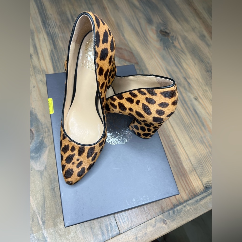 Vince camuto talise leopard block heel